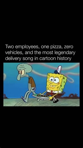 Explaining Cartoons on Instagram: "When the Krusty Krab suddenly starts offering pizza, SpongeBob is thrilled to be part of the very first delivery. Mr. Krabs assigns SpongeBob and Squidward to bring the pie to a hungry customer in the middle of nowhere. The only problem? They lose the delivery boat almost immediately. What follows is a long, exhausting trek through the baking, jellyfish-filled wasteland, with Squidward growing more miserable by the second and SpongeBob staying relentlessly upbe