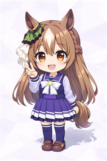 SDサトノダイヤモンドイラスト作成してみた。 #サトノダイヤモンド #ウマ娘#SDキャラ #IA生成イラスト