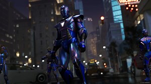 8.3K views · 363 reactions | A shifting duochrome that'll have your enemies too enamored to do anything but stare. The next batch of the Blue Holo Outfits are here!  Weekly Blog #40 - https://playavengers.games/fa7 | Marvel's Avengers | Facebook