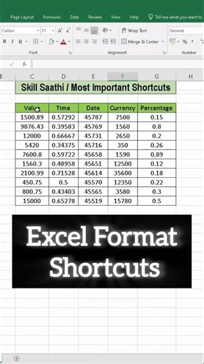 5 Excel Format Shortcuts | Every Beginner Must Know #exceltips #viral #shorts