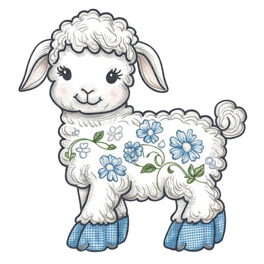 Fabric Lamb Clip Art, 12x Embroidered Floral Sheep PNG Clip Art Set, Printable Watercolor Clip Art, Digital Download, Transparent PNG - Etsy Israel