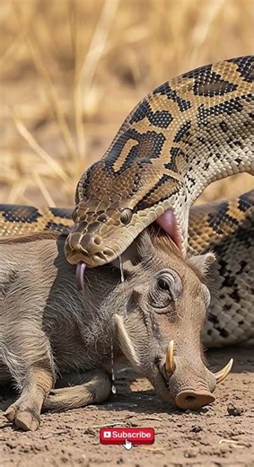 Supreme Intervention: Lioness Saves Warthog From Giant Reptile ‼️