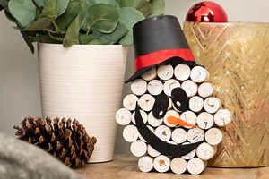 DIY Wine Cork Pumpkin and Snowman