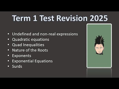 Grade 11 Term 1 Revision 2025I Maths Past Paper| Exponents| Expressions| Equations| Nature of Roots