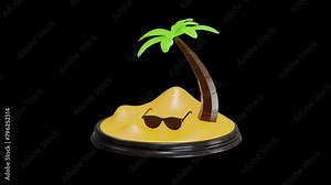 3D Animation of Sunglasses Sun Protection in Style | Alpha Channel