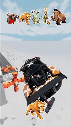 ICE AGE & BeamNG.Drive Jump Challenge Fun #iceage #shorts #beamngdrive