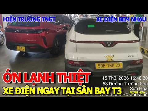 ỚN LẠNH HIỆN TRƯỜNG 2 XE ĐIỆN "BEM" NHAU TẠI NHÀ GA T3 TÂN SƠN NHẤT - LANG THANG PHẠM THẾ HIỂN Q8