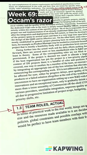 Week 69: Occam's razor | #DSbook #writingprocess #datascience