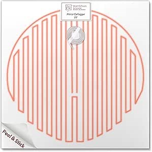 WarmlyYours Heated Mirror Defogger Circular 25x25 in. Self-Adhesive Anti Fog and Steam Electric Pad for Existing Bathroom Wall Mirrors