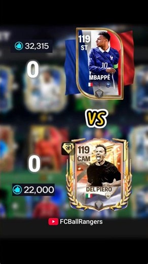 Mbappe VS Del Piero as Striker 🔥👑 | Which one is the best striker in fc mobile? #fcmobile #fc26 #fc