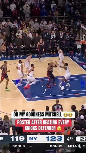 Donovan Mitchell weaves through traffic and detonates for the one-hand poster 🤯