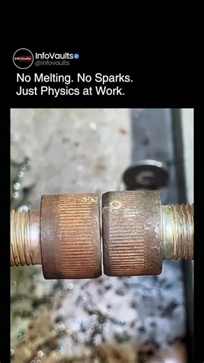 Info Vaults on Instagram: "Two metals. Zero melting. Friction welding uses extreme pressure and high-speed rotation to bond metals at the atomic level — creating joints that are often stronger than the base material itself. Because the metal never melts, the result is cleaner, more precise, and far more reliable than traditional welding. This is engineering where motion, force, and science collide. 👉 Follow @infovaultss for daily civil & mechanical engineering insights 👉 Save this if engineeri