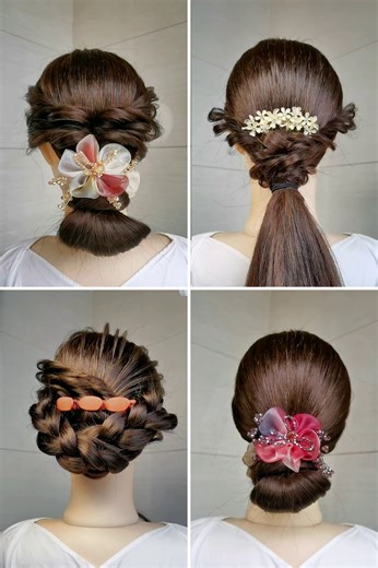 72K views · 908 reactions | Gorgeous Hair Styling Tutorial Twisted Bun & Creative Clutches | K4 Henna | Facebook