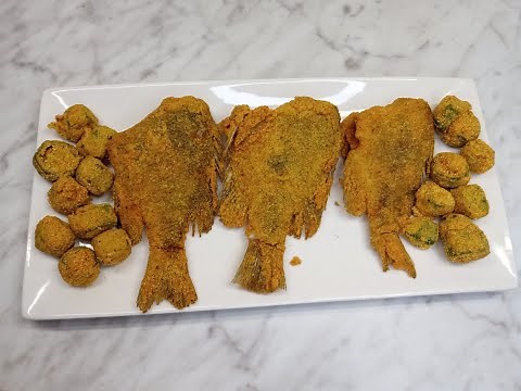 Fried Bluegill Fish and Okra😋