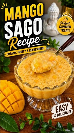 Creamy Mango Sago Dessert | Easy Summer Dessert in 1 Minute #shorts #mango #sago