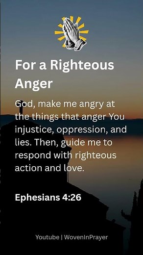 Prayer For Righteous Anger