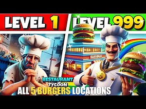 RESTAURANT TYCOON 2 MAP FORTNITE CREATIVE - FIND ALL 5 SECRET BURGERS LOCATIONS