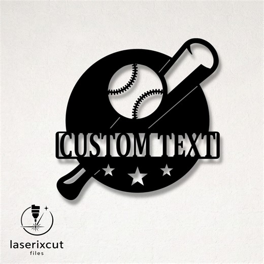 Customizable Baseball Laser Cut Vector Files - SVG, DXF, Glowforge, Cricut, CNC, Metal Wall Art, Sports Decor, Team Gift, Instant Download - Etsy