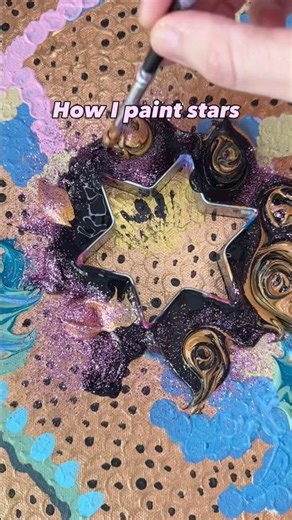 How I paint stars into my art ✨ #starart #artisticchannel #arttok #acrylicart #artideas