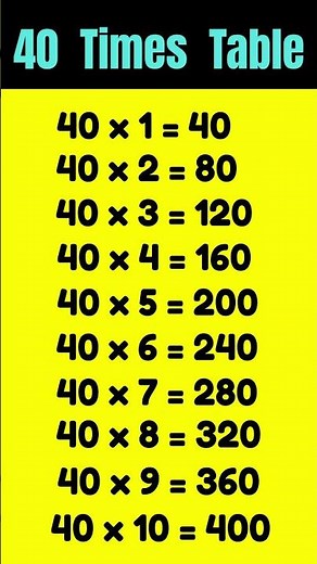 40 times table | 40 times tables #shorts #shortsfeed
