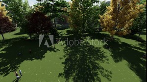 People having good time in the park, 3D