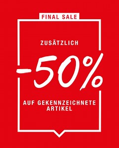 84 reactions · 28 comments | FINAL SALE! 螺 Spare ab sofort noch mehr und erhalte zusätzlich -50% Rabatt. Shoppen am Wochenende - check ✅ | Zalando Outlet Store | Facebook