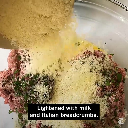 These meatballs are incredibly tender, bursting at the touch of your fork. The recipe yields a crowd-serving portion, perfect for Sunday dinner, but also freezes beautifully. https://nyti.ms/3Wn67iR | The New York Times