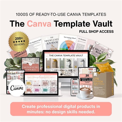 Canva Template Vault: 12-month Membership - Etsy