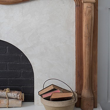 Roman Clay Fireplace How To (Get the Look of Real Stone) - The Honeycomb Home