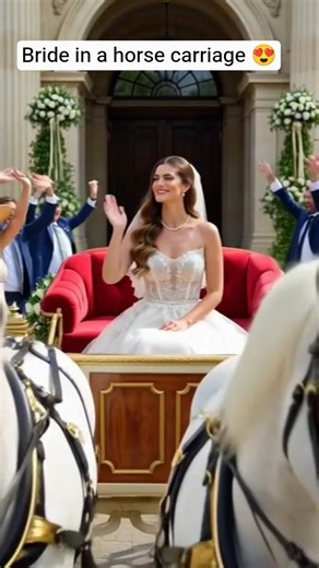 BRIDE IN A HORSE CARRIAGE 😍😍🤩 #weddingentrance #weddingbride