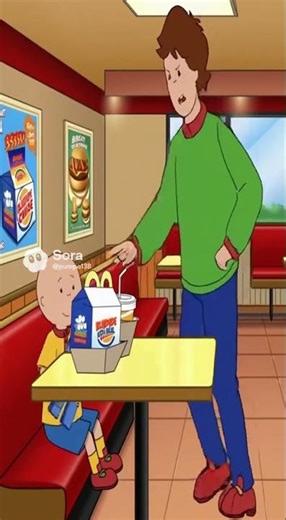 Sora: caillou orders a bluudude kids meal and gets grounded