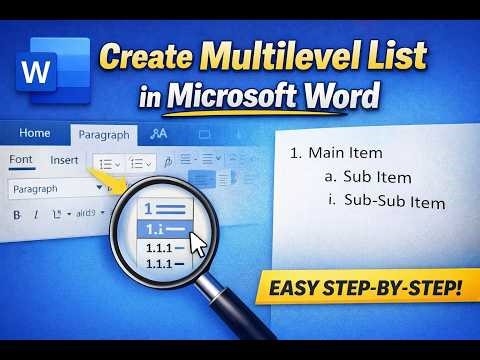 How to Create Multilevel List in Microsoft Word