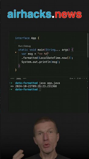 String.formatted: Time over String #java #shorts #coding #airhacks