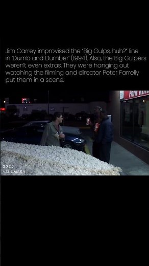 Jim Carrey’s Iconic “Big Gulps, huh?” Was Totally Improvised 🥤😂 #DumbAndDumber #JimCarrey #FilmFacts