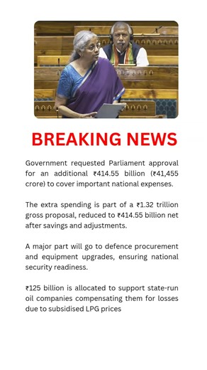 🇮🇳 India’s ₹41,455 Crore Extra Budget 🔥 | Defence, LPG Subsidy & Fertiliser Support Explained 💰