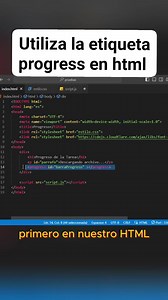 17K views · 484 reactions | Utiliza la etiqueta progress en tu pagina web con html y javascript #programacionweb #desarrolloweb #HTML #desarrolloweb #JavaScritp | Progamacion web, | Facebook