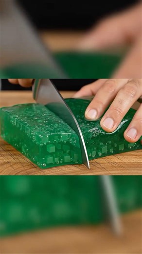 Cutting a Minecraft Slime Block 🟩 #Satisfying #ai #ASMR