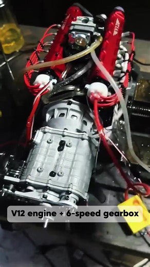 V12 engine 6-speed gearbox#enginemodel #modelkit #miniengine #engine