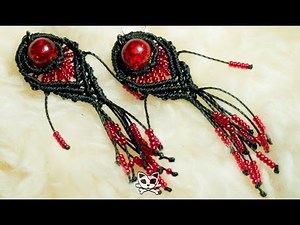 peacock earrings - micro macrame tutorial