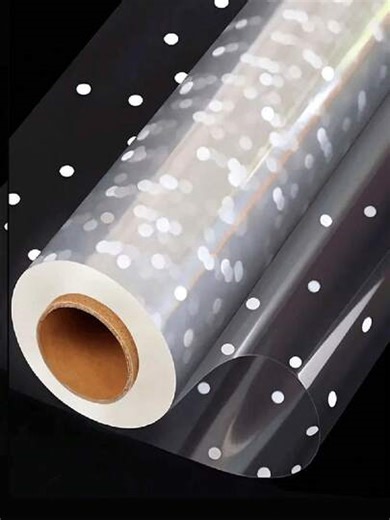 30m Long Transparent Glass Paper Roll With White Polka Dot Pattern - Thick Transparent Gift Wrapping Film, Suitable For Gifts, Flowers, Holidays And Valentine's Day Packaging | SHEIN