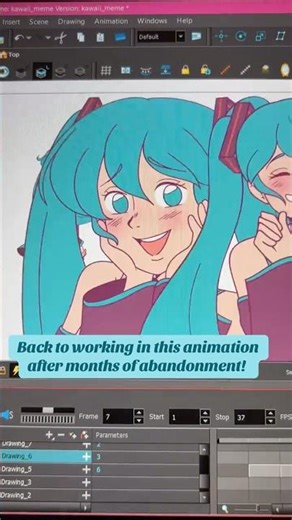 Won’t finish before Miku day that’s for sure lol!! #hatsunemiku#miku#vocaloid#animation#animated#art