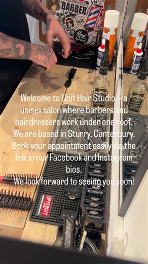 Unit Hair Studio on Instagram: "Welcome to Unit Hair Studio — a unisex salon where barbers and hairdressers work under one roof. We are based in Sturry, Canterbury. Book your appointment easily via the link in our Facebook and Instagram bios. We look forward to seeing you soon! #UnitHairSalon #UnisexSalon #HairSalon #BarbersAndHairdressers #Sturry #Canterbury #CanterburyHair #KentHair #KentSalon #FreshCuts #HairGoals #BookOnline #LocalBusiness #SupportLocal #uppercutdeluxe"