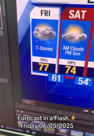 Thunderstorms likely to end the workweek! #fyp ⚡️