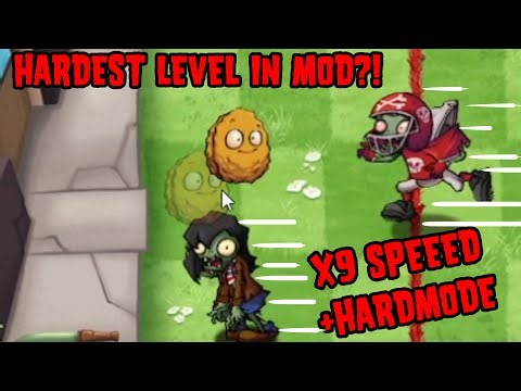 PvZ Delturbia mod challenges: Wall-nut bowling - x9 speed + hardmode