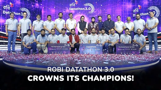 1.3K views · 3.2K reactions | Datathon 3.0 has been an incredible journey! Bangladesh's top data scientists competed fiercely for the ultimate prize. From over 1,000 teams to the top 3, this event has been exhilarating for all participants. Here’s a glimpse into the thrilling Robi Datathon 3.0 journey! #Robi #Datathon3 #Analytics #DataScience #Ai | Robi | Facebook