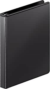 Wilson Jones Heavy Duty Round Ring View Binder, 1/2 Inch, Customizable, Black (W363-13B)