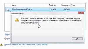 Fix “Windows cannot be installed to this disk... controller is enabled in the computer's BIOS menu" 
