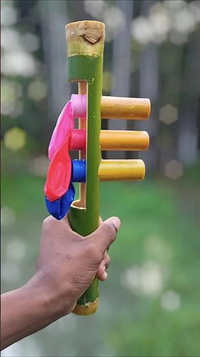Triple Bamboo Popper Toy DIY | Natural Balloon Popping Craft