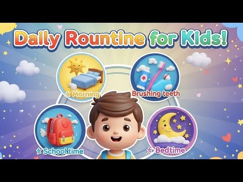 Daily Routine for Kids | Morning to Night Cartoon Song | Learn Good Habits"