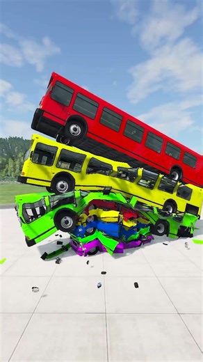 Accidents Involving Rainbow-Colored Cars and Buses - BeamNG.Drive